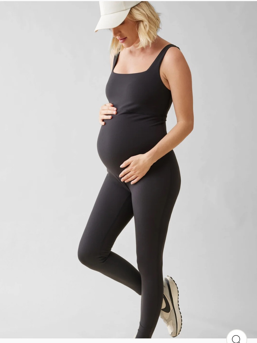 The Long Black Maternity Active Unitard Jumpsuit